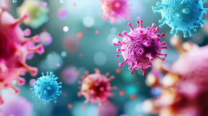 Explore the microscopic world of viruses 3d rendering of pathogen structures