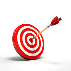 Perfect Shot Dart Hitting the Center of a Red and White Target
