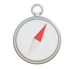 Silver compass icon on png transparent background.