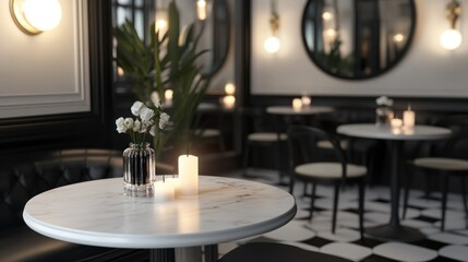 A chic Parisian bistro with vintage mirrors