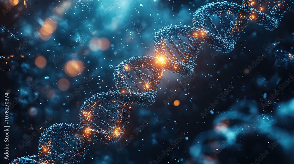 Canvas Prints dna and biology nerve cell background 3d rendering