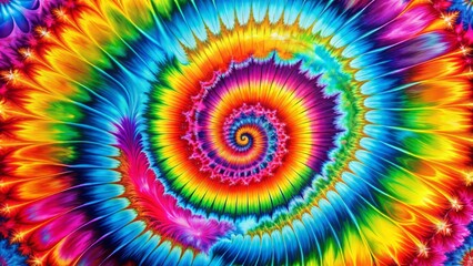 Vibrant Psychedelic Tie-Dye Swirl Patterns with Empty Space for Text in Fashion Photography, Perfect for Backgrounds, Flyers, and Creative Projects