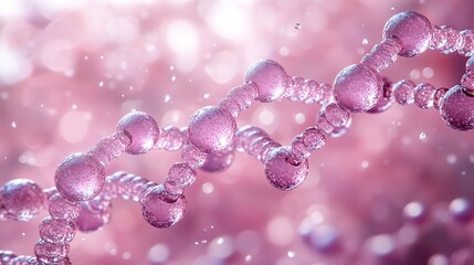 dna and purple cosmetics liquid ball 3d rendering