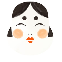 シンプルなおかめのイラスト