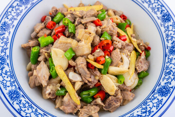 A bowl of Hunan pepper fried duck
