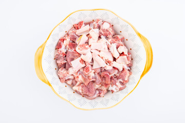 A bowl of fresh duck meat