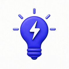 Fototapeta premium A creative blue light bulb icon representing ideas and innovation.