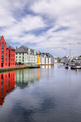 Obraz premium View of the city of Alesund in Norway