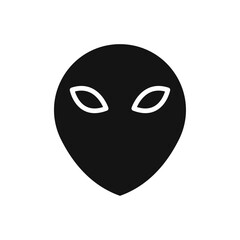 Alien icon Flat simple outline set