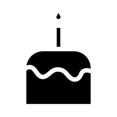 Birthday cake icon Flat simple outline set