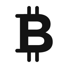 Bitcoin icon Flat simple outline set