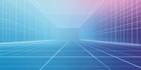 Obraz premium Light blue gradient with a soft grid and economic trend lines.