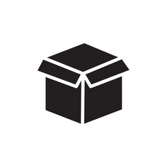Box icon Flat simple outline set