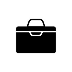 Briefcase icon Flat simple outline set