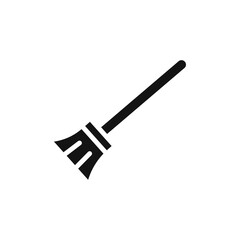 Broom icon Flat simple outline set