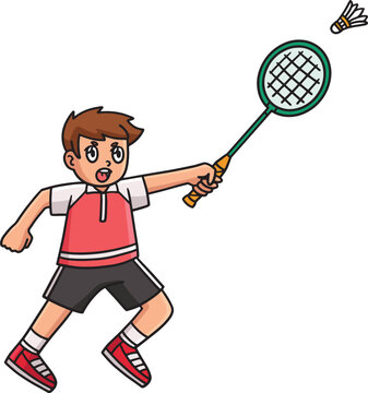 recommend clip art: Badminton Player Hitting Shuttlecock Clipart