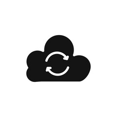 Cloud sync icon Flat simple outline set