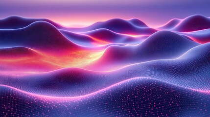 Fototapeta premium flowing curves with glowing neon lines 3d rendering