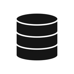 Database icon Flat simple outline set