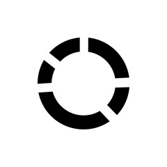 Donut chart icon Flat simple outline set