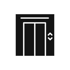 Elevator icon Flat simple outline set