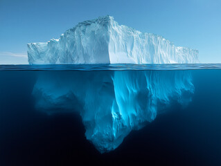 Iceberg as a methapor to illustrate how most things are unknown and hidden beneath the surface