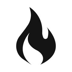 Fire icon Flat simple outline set