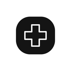 First aid icon Flat simple outline set