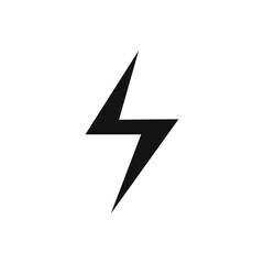Lightning bolt icon Flat simple outline set