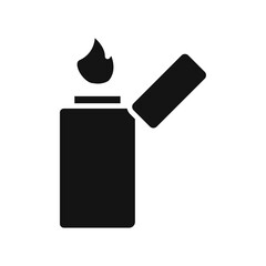 Lighter icon Flat simple outline set