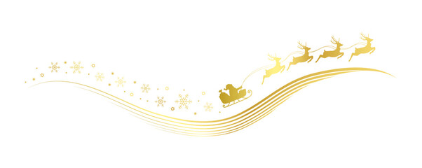 christmas banner santa claus in a sleigh with reindeer vector illustration © krissikunterbunt