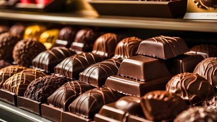 supermarket display of assorted chocolate products