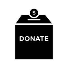 Money donation icon Flat simple outline set