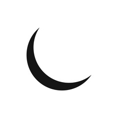 Moon icon Flat simple outline set