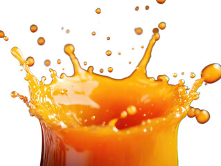 Orange Juice Splash Close-Up with Cinematic Shot, Professional Lighting, and Film-Style Warm Tones