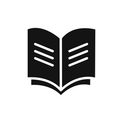 Open Book icon Flat simple outline set