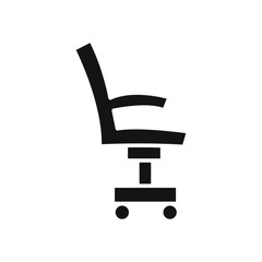 Office chair icon Flat simple outline set