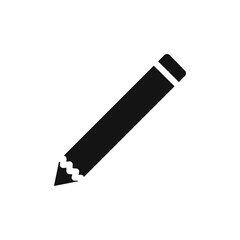 Pencil icon Flat simple outline set