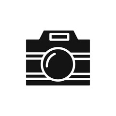 Photo Camera icon Flat simple outline set