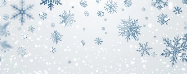 Winter Wonderland Festive Background of Falling Snowflakes