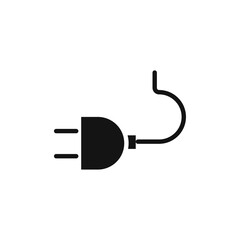 Plug icon Flat simple outline set
