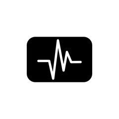 Pulse icon Flat simple outline set