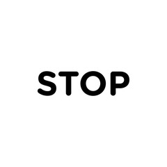 Stop icon Flat simple outline set