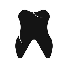 Tooth icon Flat simple outline set
