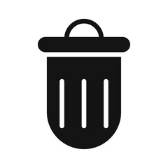 Trash Bin icon Flat simple outline set