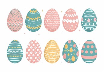 Colorful Easter Eggs Isolated On White