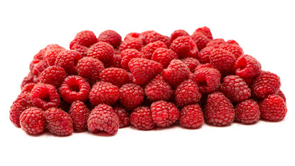 Tasty fresh raspberry isolated on a white background. Top view.