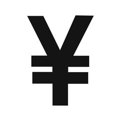 Yen icon Flat simple outline set