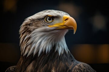 Obraz premium eagle against the American flag while celebrating Independence Day 