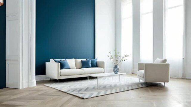 modern living room with sofa colorful lights HD resolution with hyper realistic nature ai generative 4K Background.